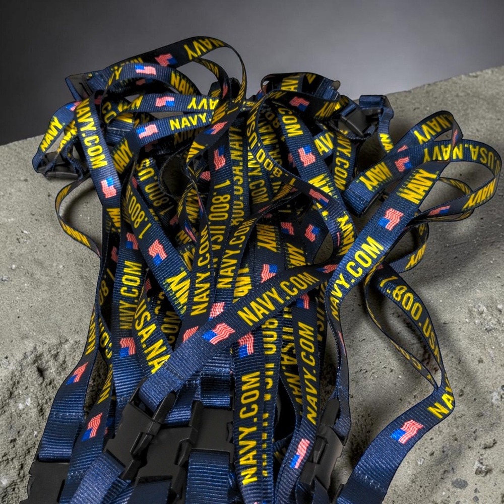 Lot of 18 US Navy Lanyard Navy.com Blue Detachable Buckle Key Ring 21" Promo VTG